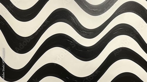 Chic retro pattern wallpaper The combination of black and white and flowing lines creates a dynamic and eye-catching pattern. which stimulates feelings of nostalgia for the lively beauty of that era.