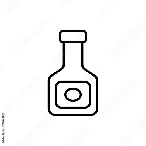 Sauce bottle outline icons, minimalist vector illustration ,simple transparent graphic element .Isolated on white background