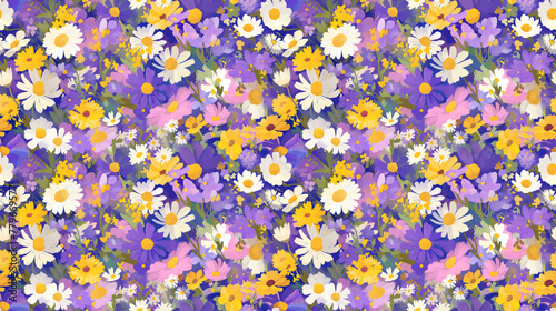 Spring asters, wild and colorful, starry flowers