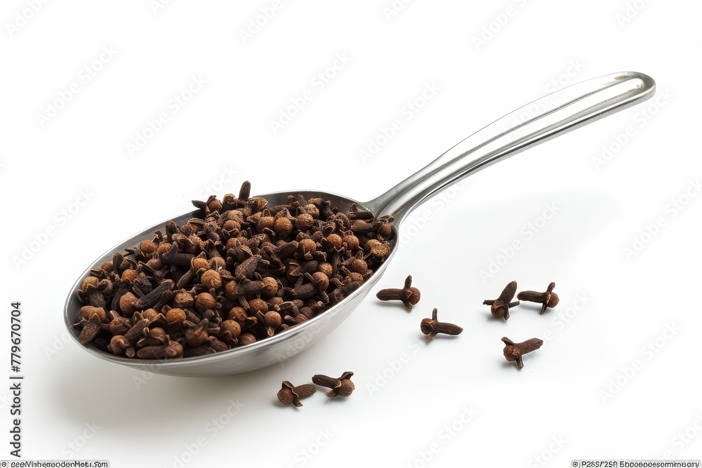 Organic cloves displayed on white background Organic cloves displayed on white background