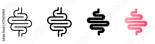 Intestine icon. Bowel symbol. Human anatomy, guts or intestinal tract vector illustration. Digestion sign. Abdominal gastric belly icon isolated.
