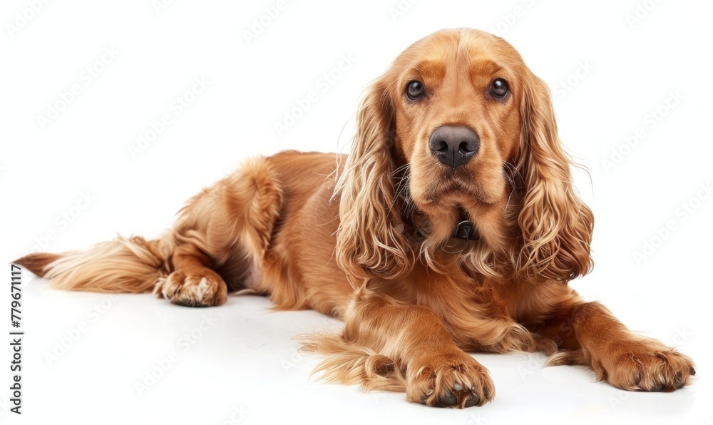 Relaxed English Cocker Spaniel Enjoying Cozy Comforts at Home - Generative AI