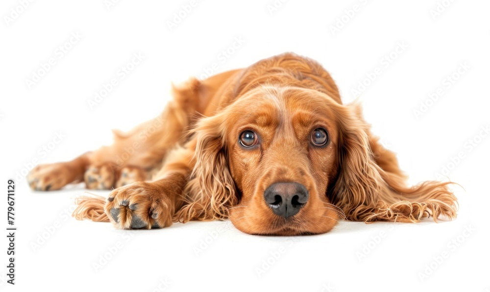 Relaxed English Cocker Spaniel Enjoying Cozy Comforts at Home - Generative AI