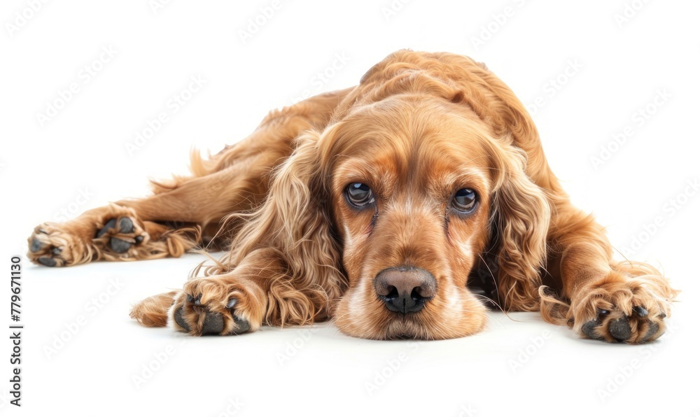 Relaxed English Cocker Spaniel Enjoying Cozy Comforts at Home - Generative AI Relaxed English Cocker Spaniel Enjoying Cozy Comforts at Home - Generative AI