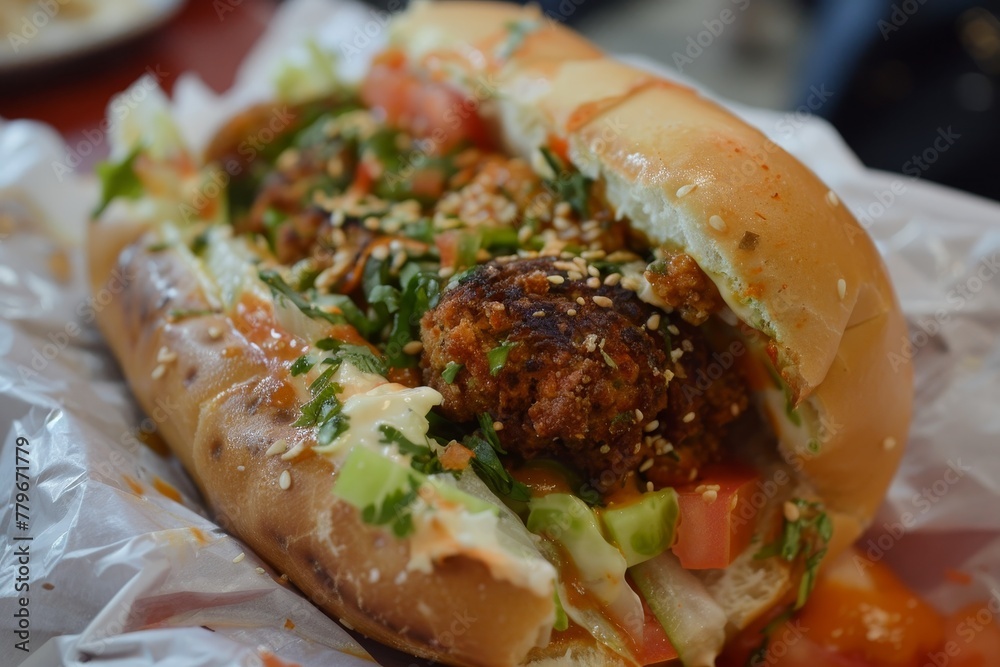 Syrian delicacy Damascus falafel wrap Syrian delicacy Damascus falafel wrap