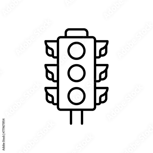 Traffic light outline icons, minimalist vector illustration ,simple transparent graphic element .Isolated on white background © Upnowgraphic Studio