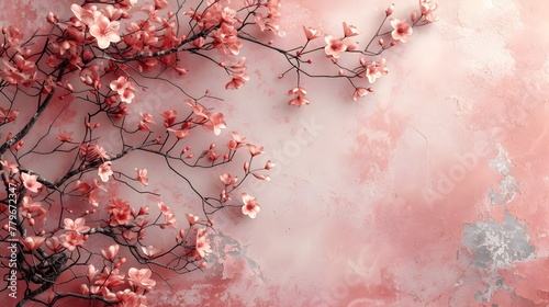 Dusty Rose Floral Vinyl Design on a Blush Pink Surface: Vintage Elegance, Hand Edited Generative AI