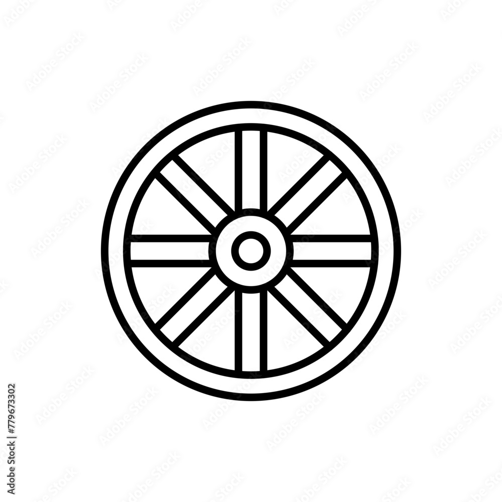 Wheel outline icons, minimalist vector illustration ,simple transparent graphic element .Isolated on white background