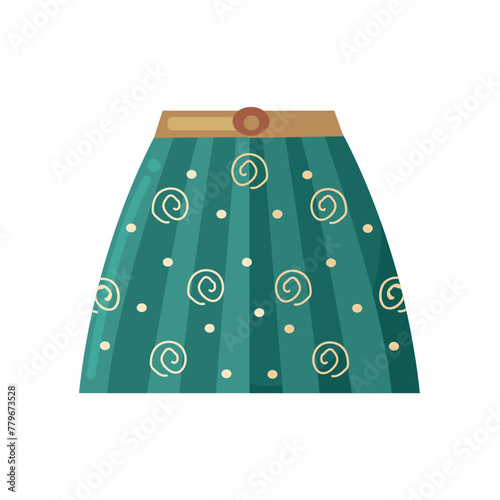 Pleated skirt with leather belt icon clipart avatar logotype isolated vector illustration