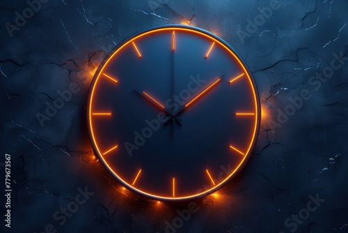Glowing clock in dark