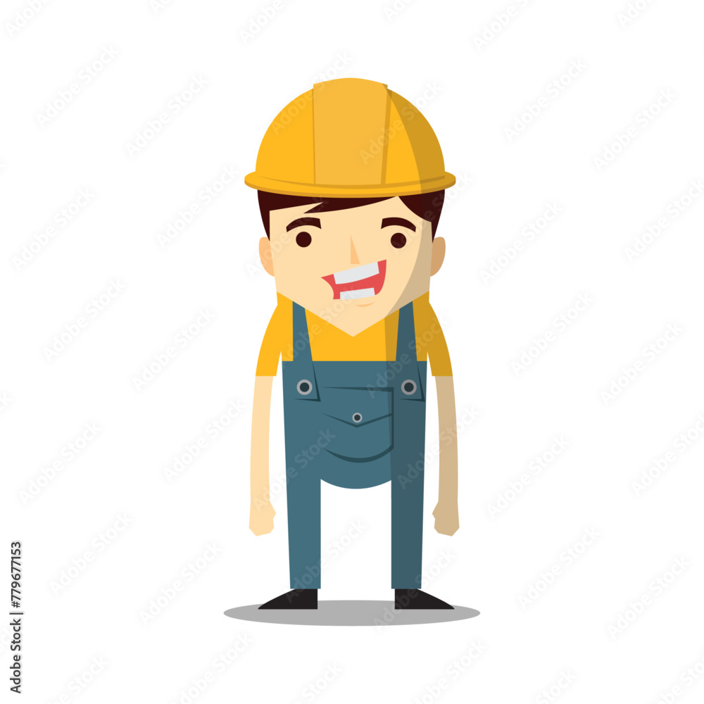 Vector illustration of contractor character design in flat style