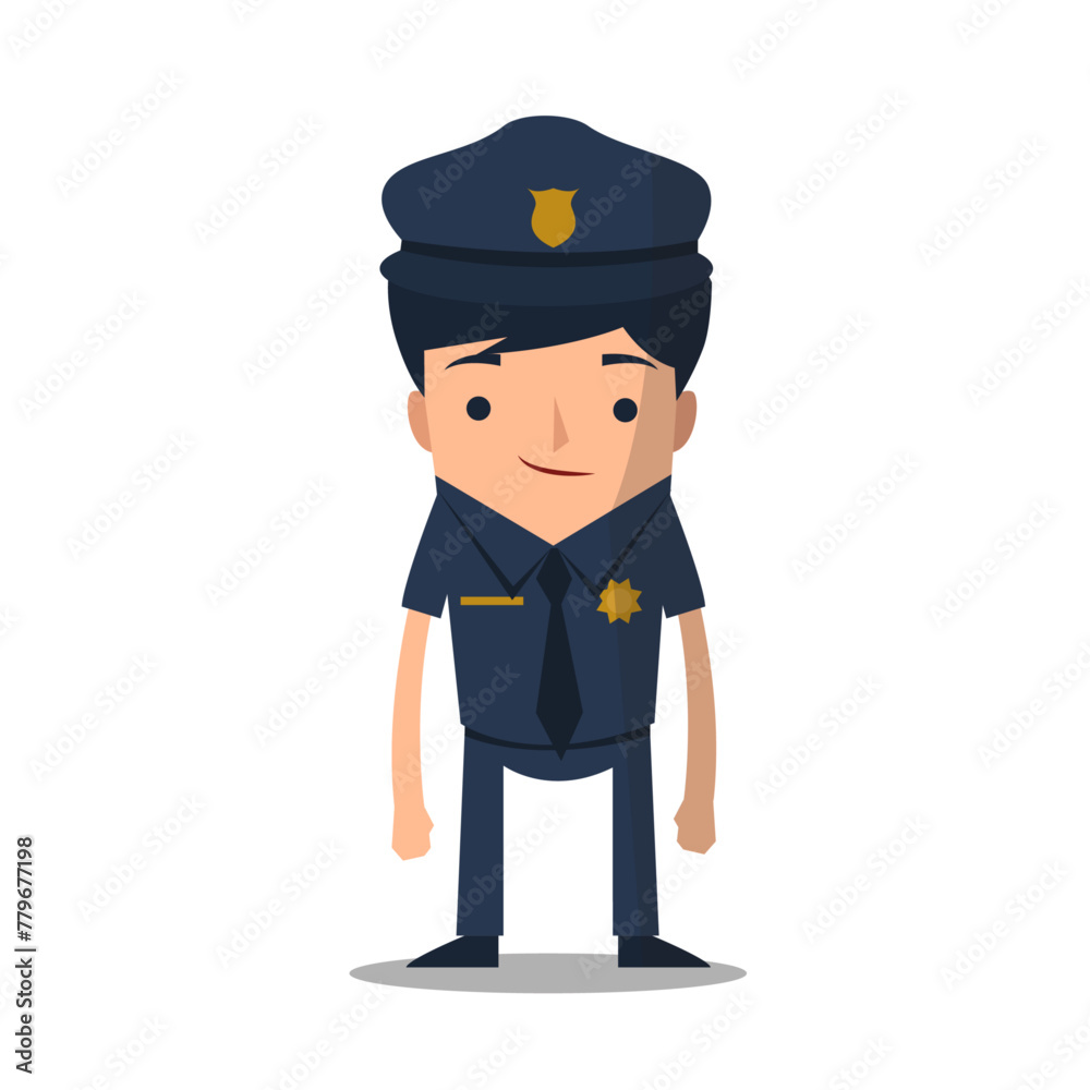 Vector illustration of police character design in flat style Vector illustration of police character design in flat style