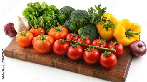 Board with fresh organic vegetables  healthy food  vegetarianism.