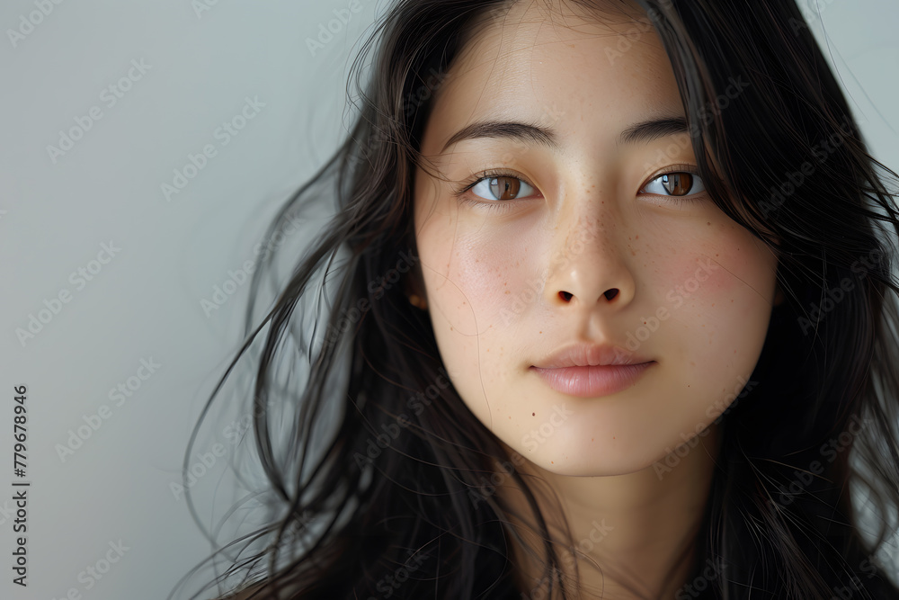 Photo portrait of a beautiful Japanese young woman, isolated on white background Photo portrait of a beautiful Japanese young woman, isolated on white background