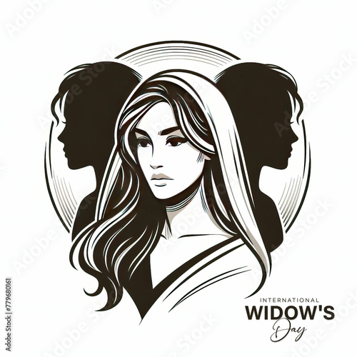 International Widows Day | silhouette in flat design, International Widows Day poster, banner, poster, vector, Widows day, background, card, campaign, brochure, International Widows Day post vector, 