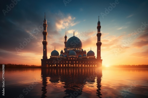 Mosque at sunset religious culture