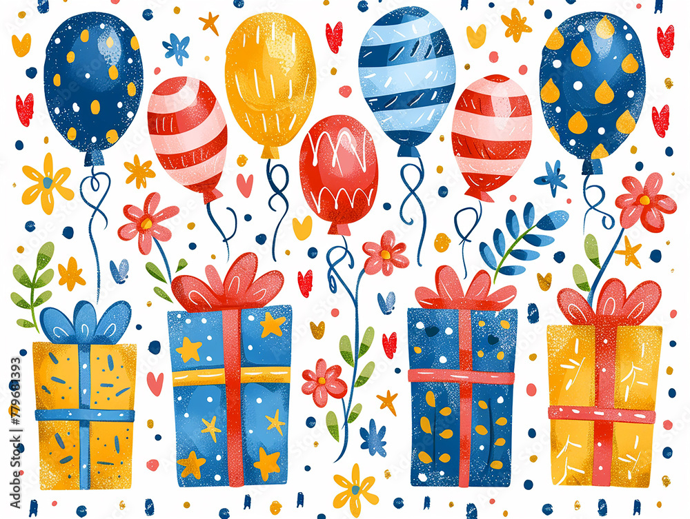 A simple picture of happy birthday card decorative elements A simple picture of happy birthday card decorative elements