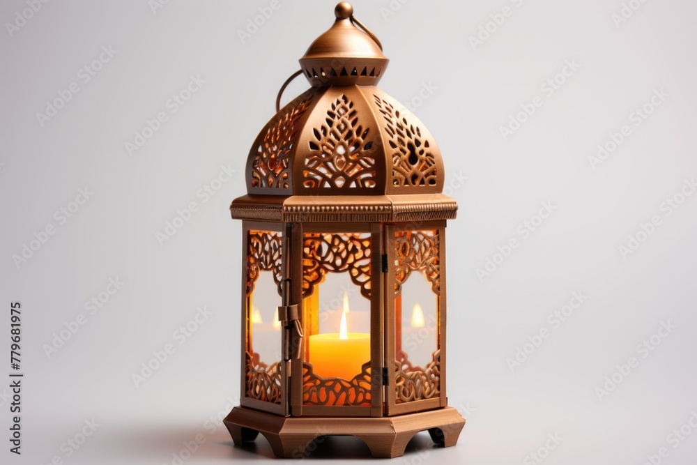 Arabic lantern glowing isolated on white background Arabic lantern glowing isolated on white background