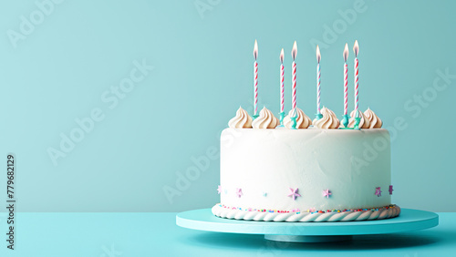 birthday cake with  candles 