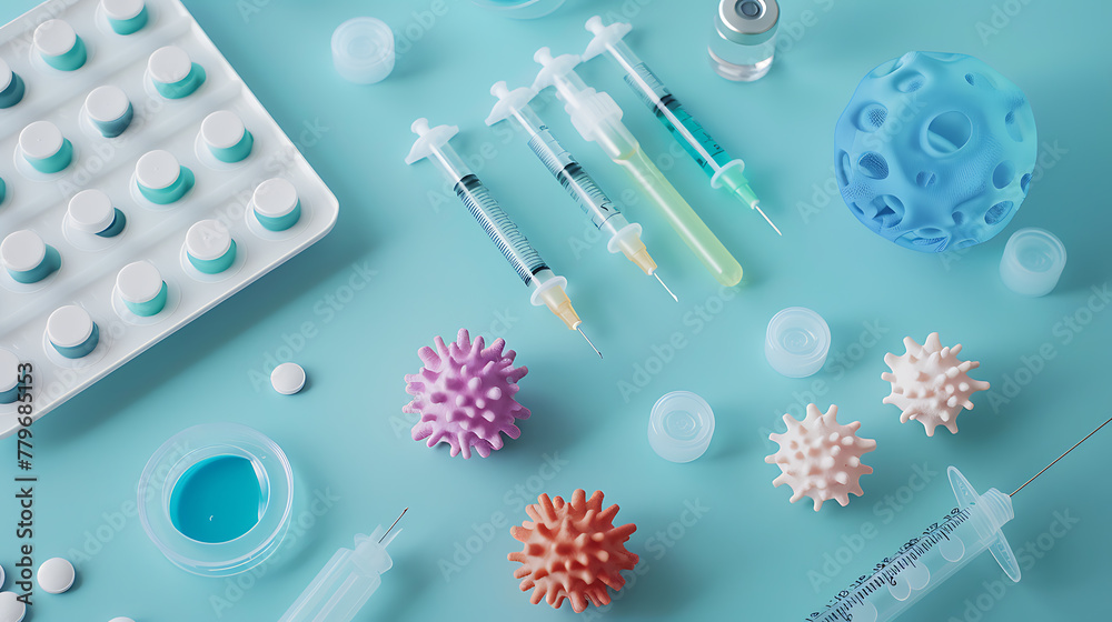 COVID testing kit, minimal wallpaper, essential equipment for life safety