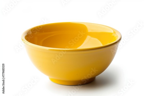 Yellow bowl on white background