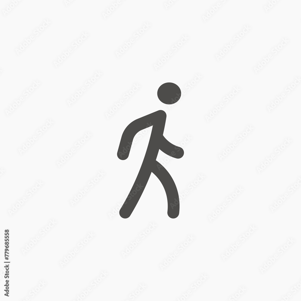 Walking man icon vector isolated. Man walk pedestrian icon vector