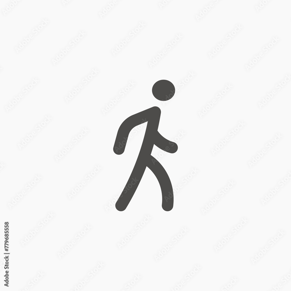 Walking man icon vector isolated. Man walk pedestrian icon vector Walking man icon vector isolated. Man walk pedestrian icon vector