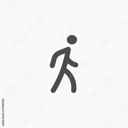 Walking man icon vector isolated. Man walk pedestrian icon vector