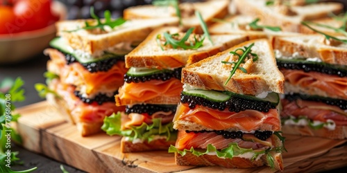 sandwich with caviar Generative AI