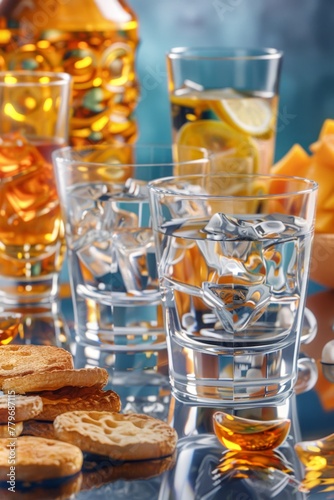 Russian vodka with snacks Generative AI