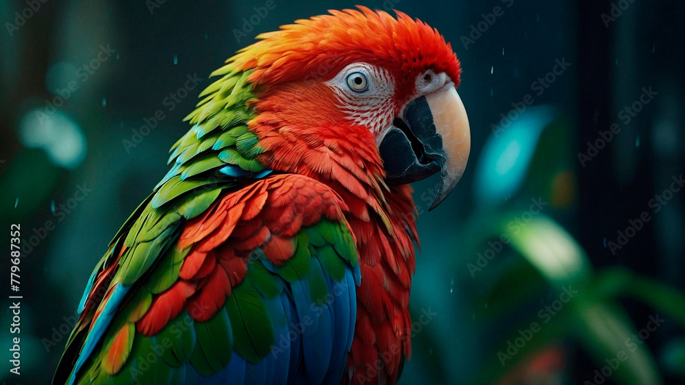 Obraz premium Parrot on a branch. Nice close-up.