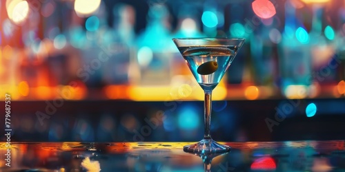 Martini glass on a blurred background Generative AI