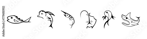 fish line icon set.eps