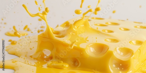 yellow cheese with holes, processed Generative AI