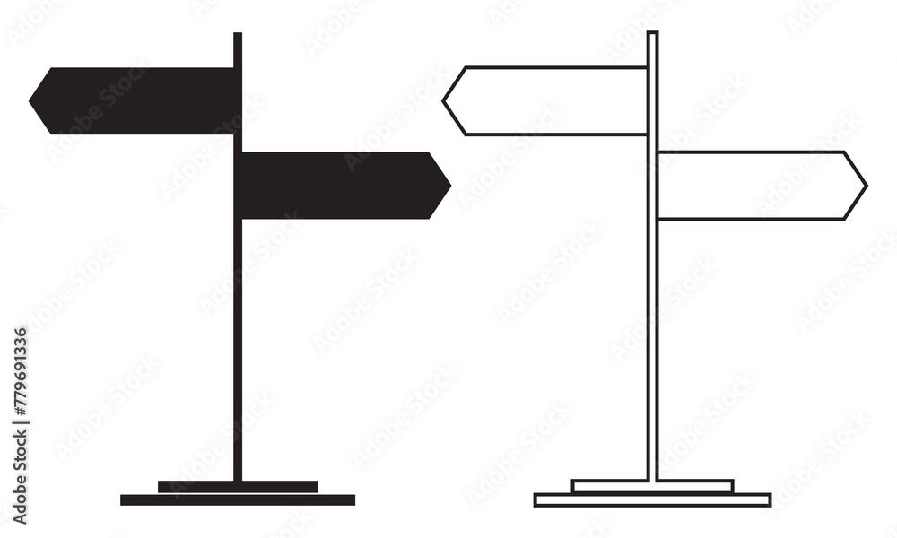 Obraz premium illustration of a set of pointers, signpost icon vector. Editable stroke. vector illustration. EPS 10