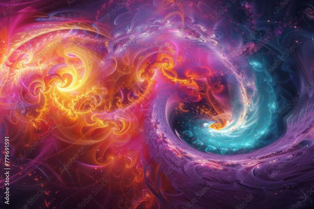 Quantum coherence reduction Shown amidst a swirling vortex of chaotic energy.