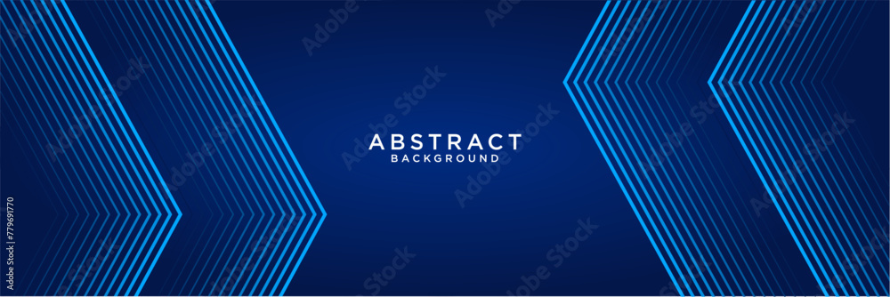 Abstract blue arrow lines on dark background. Modern blue gradient ...