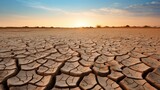 Photograph of drought land, dry cracked clay, salt ground