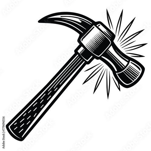 Hammers vector illustration, claw hammer logo, carpenter symbol