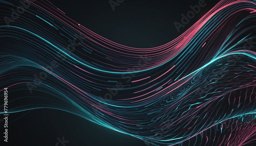 abstract futuristic wavy bright colors lines background, 