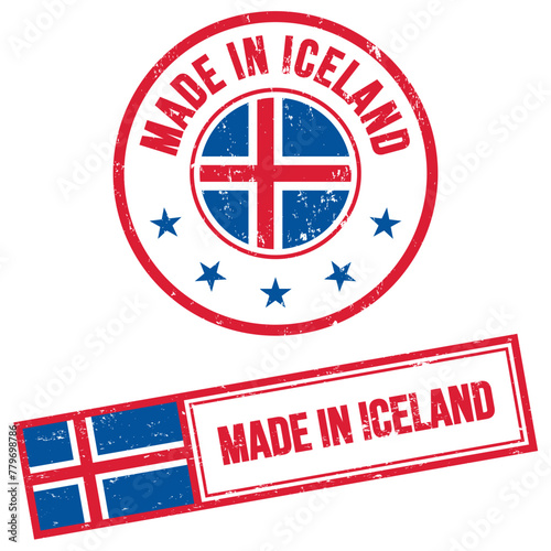 Made in Iceland Stamp Sign Grunge Style