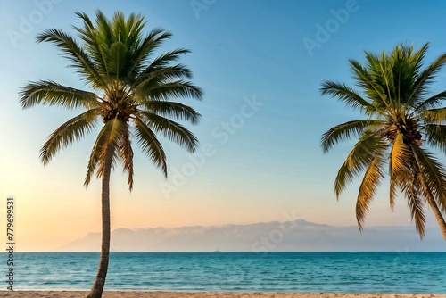 Palm Trees In Summer On A Beach