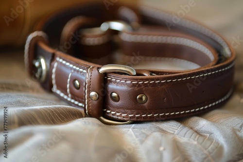 leather collars in brown color