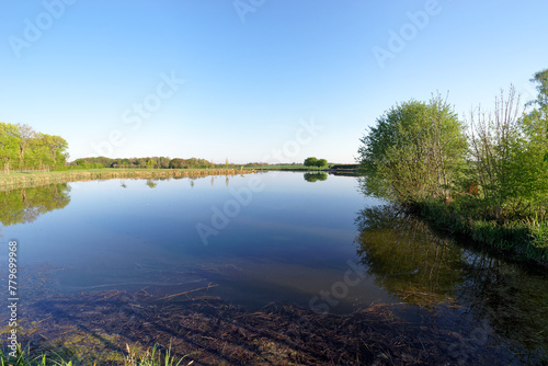 Communal pond of Adon village in Loiret department. photo