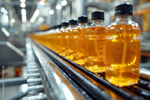 Precision in Production: The Bottling Line of Golden Liquids