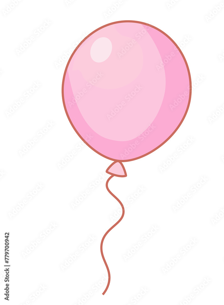 illustration of a pink balloon illustration of a pink balloon