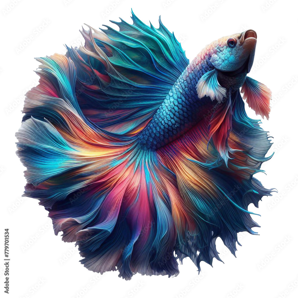 Obraz premium Fighting fish have colorful tails.