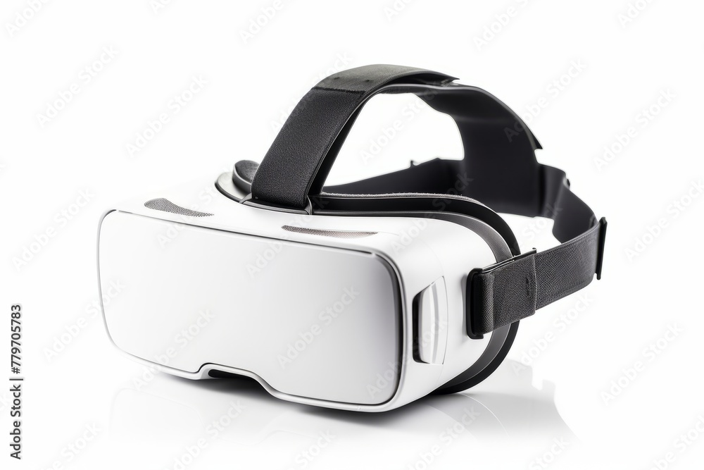Modern VR visual reality headset isolated on white Modern VR visual reality headset isolated on white