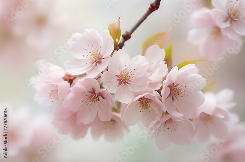 A bouquet of beautiful pink flowers  Cherry blossoms sakura  in Japanese