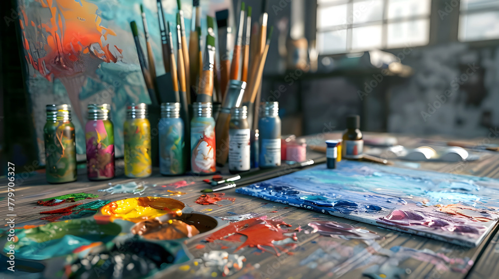 Ready-to-use realistic painting supplies - Ai Generated Ready-to-use realistic painting supplies - Ai Generated